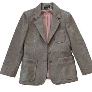 Pure Wool Oatmeal Blazer Suit Jacket